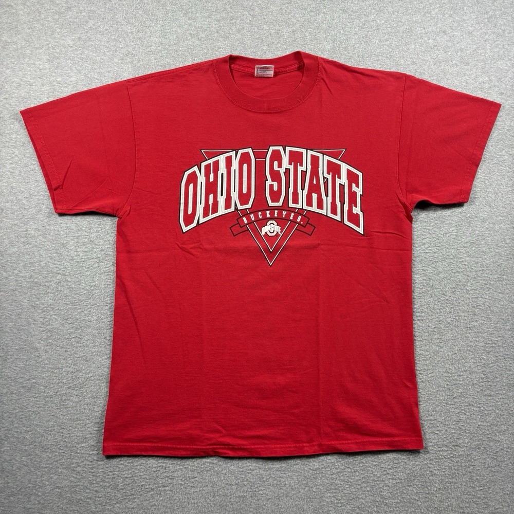 Vintage 90s Y2K Ohio State Buckeyes Tee Men L Red Delta Magnum Weight Collegiate